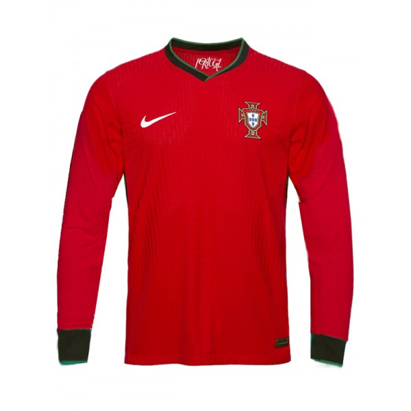 Portugal home long sleeve jersey soccer uniform men's first football kit tops sport shirt 2024 Euro cup